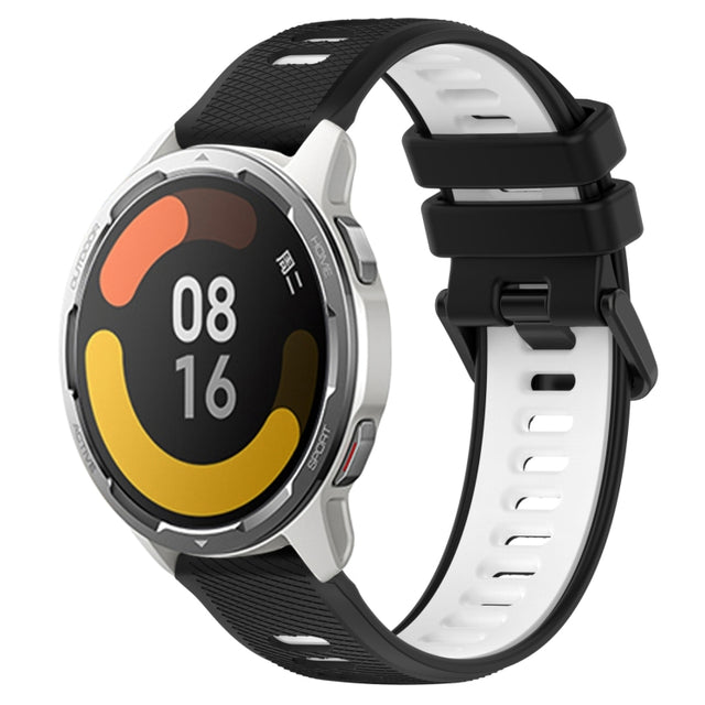 For Xiaomi MI Watch Color 2 22mm Sports Two-Color Silicone Watch Band(Black+White)