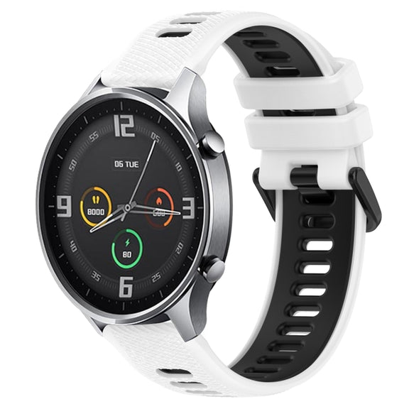 For Xiaomi MI Watch Color 22mm Sports Two-Color Silicone Watch Band(White+Black)