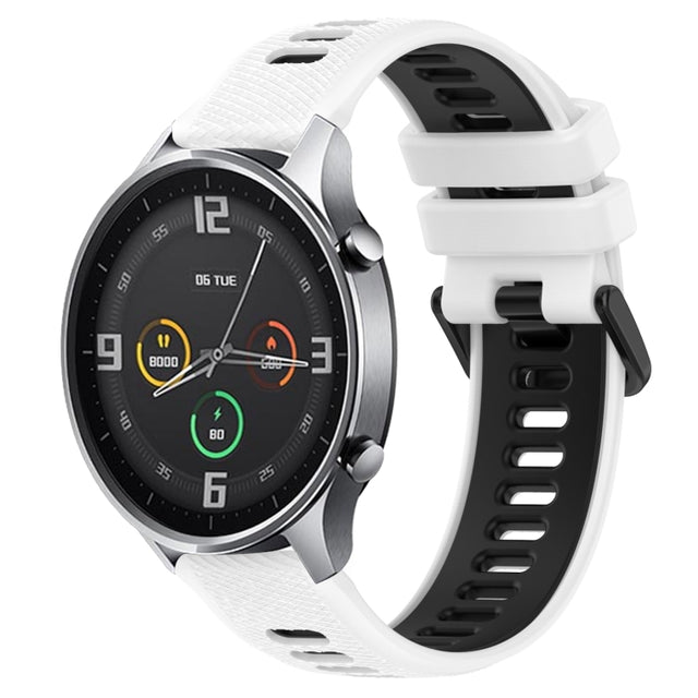 For Xiaomi MI Watch Color 22mm Sports Two-Color Silicone Watch Band(White+Black)