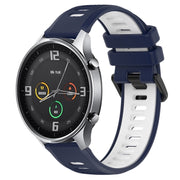 For Xiaomi MI Watch Color 22mm Sports Two-Color Silicone Watch Band(Midnight Blue+White)