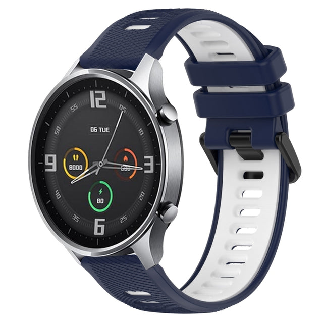 For Xiaomi MI Watch Color 22mm Sports Two-Color Silicone Watch Band(Midnight Blue+White)