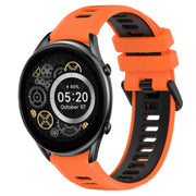 For Xiaomi Haylou RT2 LS10 22mm Sports Two-Color Silicone Watch Band(Orange+Black)