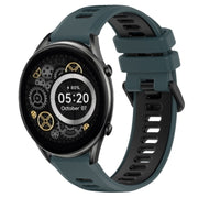 For Xiaomi Haylou RT2 LS10 22mm Sports Two-Color Silicone Watch Band(Olive Green+Black)