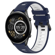 For Xiaomi Haylou RT2 LS10 22mm Sports Two-Color Silicone Watch Band(Midnight Blue+White)