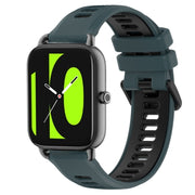 For  Xiaomi Haylou RS4 LS12 22mm Sports Two-Color Silicone Watch Band(Olive Green+Black)