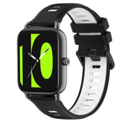 For  Xiaomi Haylou RS4 LS12 22mm Sports Two-Color Silicone Watch Band(Black+White)