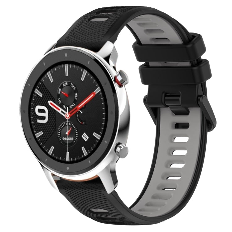 For Amazfit GTR 4 22MM Sports Two-Color Silicone Watch Band(Black+Grey) -  by PMC TechLife | Online Shopping South Africa | PMC TechLife