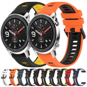 For Amazfit GTR 4 22MM Sports Two-Color Silicone Watch Band(Black+White)