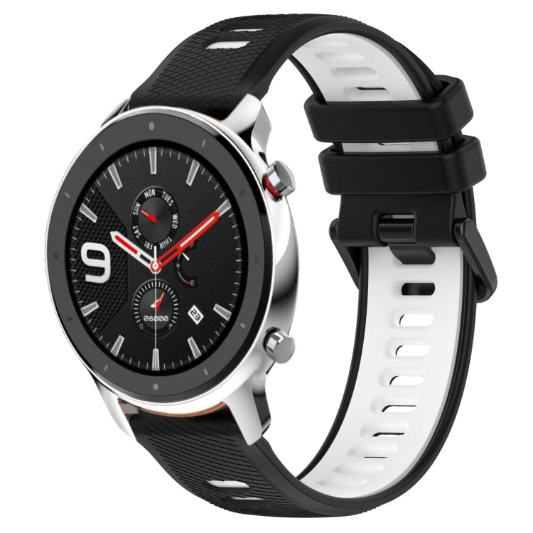 For Amazfit GTR 4 Pro 22MM Sports Two-Color Silicone Watch Band(Black+White) -  by PMC TechLife | Online Shopping South Africa | PMC TechLife