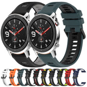 For Amazfit GTR 4 Pro 22MM Sports Two-Color Silicone Watch Band(Black+Red)
