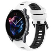 For Amazfit GTR 3 Pro 22MM Sports Two-Color Silicone Watch Band(White+Black)