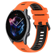 For Amazfit GTR 3 Pro 22MM Sports Two-Color Silicone Watch Band(Orange+Black)