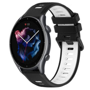 For Amazfit GTR 3 Pro 22MM Sports Two-Color Silicone Watch Band(Black+White)