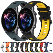 For Amazfit GTR 3 Pro 22MM Sports Two-Color Silicone Watch Band(Orange+Black)