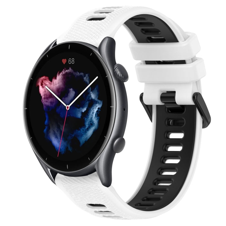For Amazfit 3 22MM Sports Two-Color Silicone Watch Band(White+Black) -  by PMC TechLife | Online Shopping South Africa | PMC TechLife