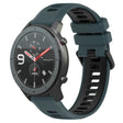 For Amazfit GTR 47mm 22MM Sports Two-Color Silicone Watch Band(Olive Green + Black) - Smart Wear by PMC TechLife | Online Shopping South Africa | PMC TechLife