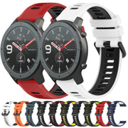 For Amazfit GTR 47mm 22MM Sports Two-Color Silicone Watch Band(White+Black)