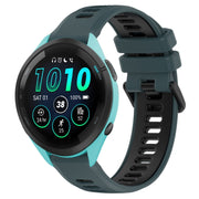 For Garmin Forerunner 265 22mm Sports Two-Color Silicone Watch Band(Olive Green+Black)