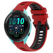 For Garmin Forerunner 265 22mm Sports Two-Color Silicone Watch Band(Red+Black)