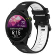 For Garmin Forerunner 255 22mm Sports Two-Color Silicone Watch Band(Black+White) - Smart Wear by PMC TechLife | Online Shopping South Africa | PMC TechLife