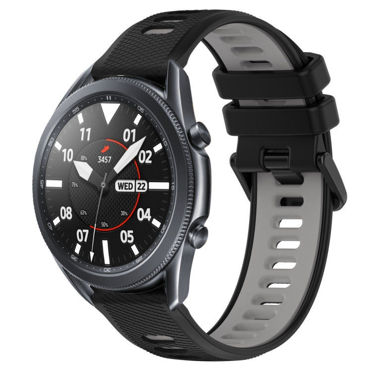 For Samsung Galaxy Watch3 45mm 22mm Sports Two-Color Silicone Watch Band(Black+Grey) - Smart Wear by PMC TechLife | Online Shopping South Africa | PMC TechLife