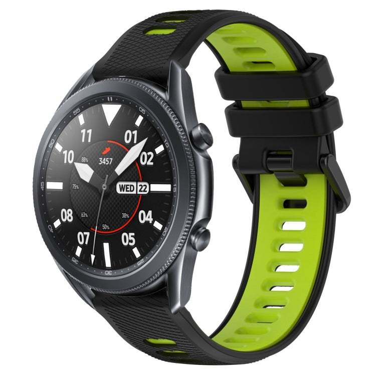 For Samsung Galaxy Watch3 45mm 22mm Sports Two-Color Silicone Watch Band(Black+Green) - Smart Wear by PMC TechLife | Online Shopping South Africa | PMC TechLife