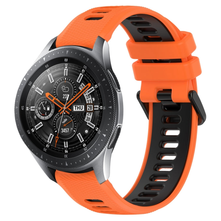 For Samsung Galaxy Watch 46mm 22mm Sports Two-Color Silicone Watch Band(Orange+Black) - Smart Wear by PMC TechLife | Online Shopping South Africa | PMC TechLife