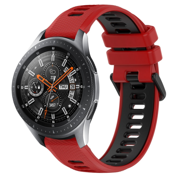 For Samsung Galaxy Watch 46mm 22mm Sports Two-Color Silicone Watch Band(Red+Black) - Smart Wear by PMC TechLife | Online Shopping South Africa | PMC TechLife