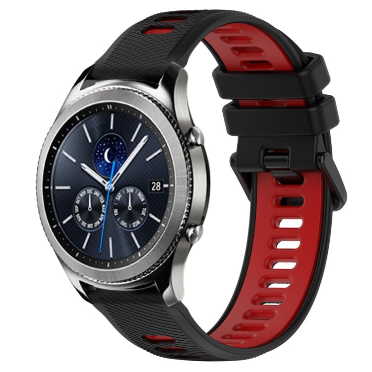 For Samsung Gear S3 Classic 22mm Sports Two-Color Silicone Watch Band(Black+Red) - Smart Wear by PMC TechLife | Online Shopping South Africa | PMC TechLife