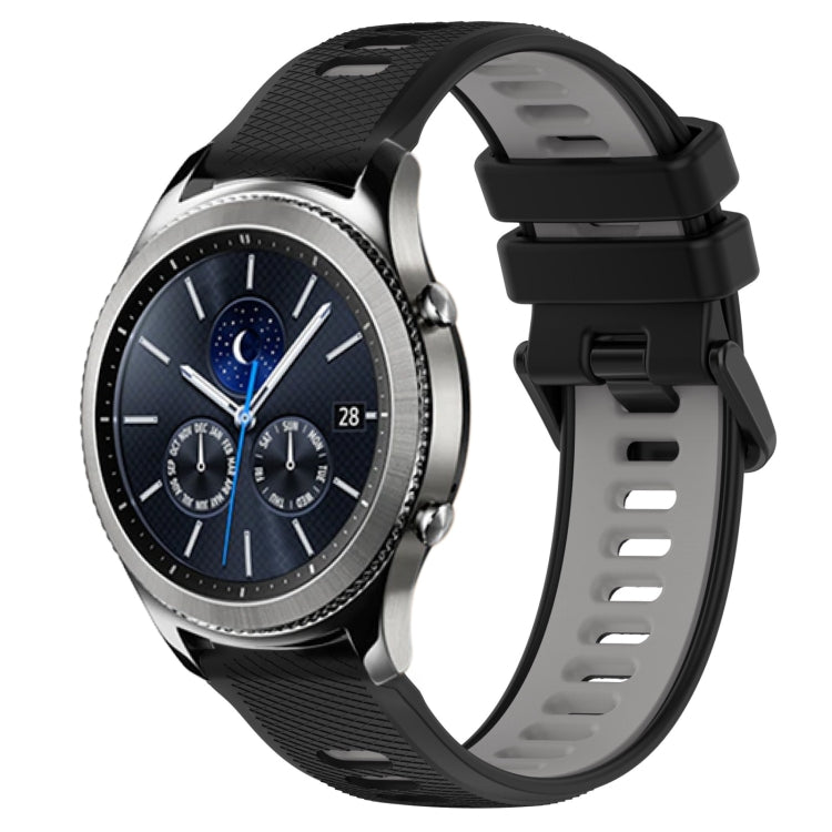 For Samsung Gear S3 Classic 22mm Sports Two-Color Silicone Watch Band(Black+Grey) - Smart Wear by PMC TechLife | Online Shopping South Africa | PMC TechLife