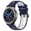 For Samsung Gear S3 Classic 22mm Sports Two-Color Silicone Watch Band(Midnight Blue+White) - Smart Wear by PMC TechLife | Online Shopping South Africa | PMC TechLife