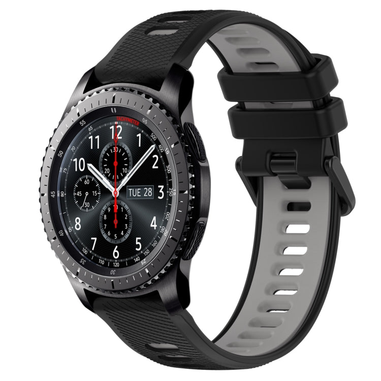 For Samsung Gear S3 Frontier 22mm Sports Two-Color Silicone Watch Band(Black+Grey) - Smart Wear by PMC TechLife | Online Shopping South Africa | PMC TechLife