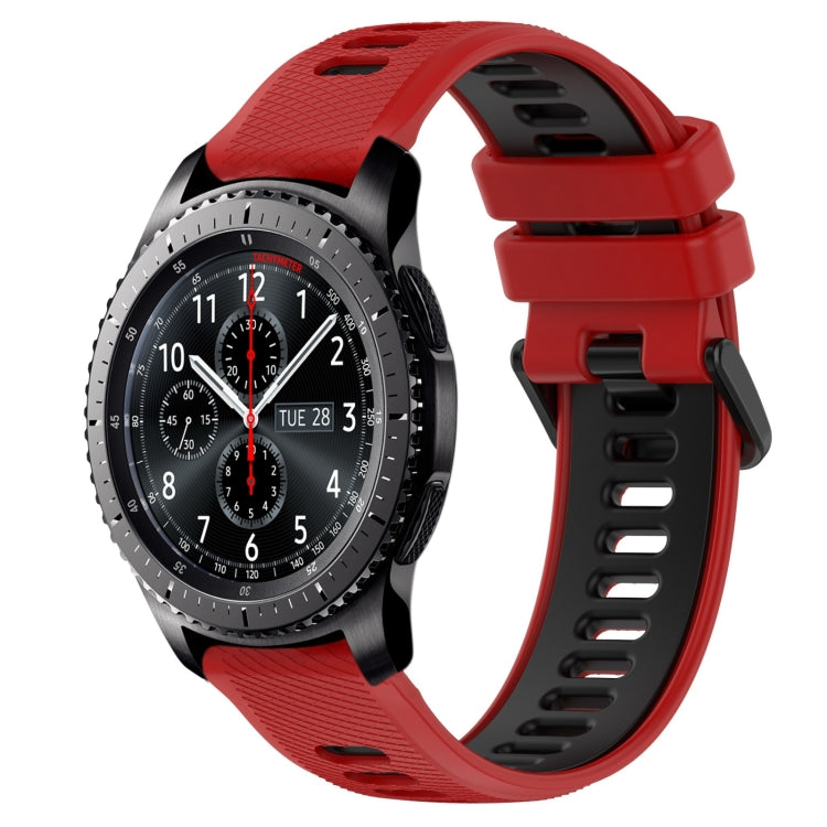 For Samsung Gear S3 Frontier 22mm Sports Two-Color Silicone Watch Band(Red+Black) - Smart Wear by PMC TechLife | Online Shopping South Africa | PMC TechLife