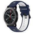 For Samsung Gear S3 Frontier 22mm Sports Two-Color Silicone Watch Band(Midnight Blue+White) - Smart Wear by PMC TechLife | Online Shopping South Africa | PMC TechLife
