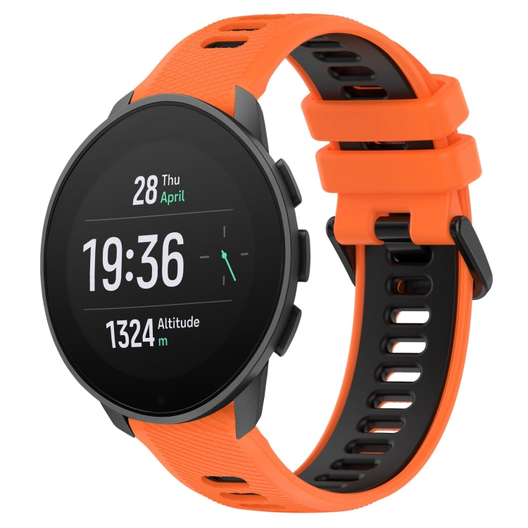 For SUUNTO 9 Peak Pro 22mm Sports Two-Color Silicone Watch Band(Orange+Black) - Smart Wear by PMC TechLife | Online Shopping South Africa | PMC TechLife