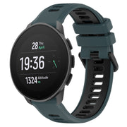For SUUNTO 9 Peak Pro 22mm Sports Two-Color Silicone Watch Band(Olive Green+Black)