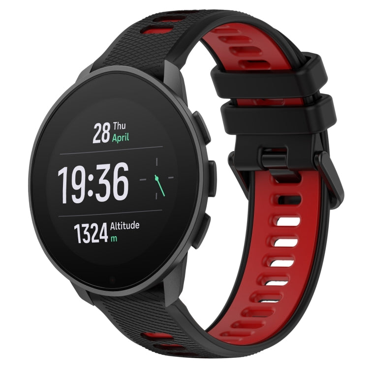For SUUNTO 9 Peak Pro 22mm Sports Two-Color Silicone Watch Band(Black+Red) - Smart Wear by PMC TechLife | Online Shopping South Africa | PMC TechLife
