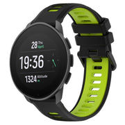 For SUUNTO 9 Peak Pro 22mm Sports Two-Color Silicone Watch Band(Black+Green)