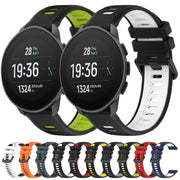 For SUUNTO 9 Peak Pro 22mm Sports Two-Color Silicone Watch Band(Olive Green+Black)