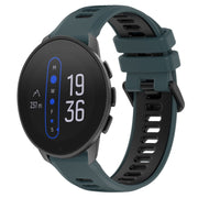 For  SUUNTO 9 Peak 22mm Sports Two-Color Silicone Watch Band(Olive Green+Black)