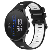 For  SUUNTO 9 Peak 22mm Sports Two-Color Silicone Watch Band(Black+White)