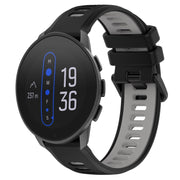 For  SUUNTO 9 Peak 22mm Sports Two-Color Silicone Watch Band(Black+Grey)