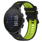 For  SUUNTO 9 Peak 22mm Sports Two-Color Silicone Watch Band(Black+Green)