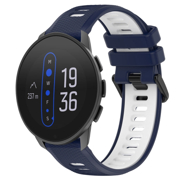 For  SUUNTO 9 Peak 22mm Sports Two-Color Silicone Watch Band(Midnight Blue+White) - Smart Wear by PMC TechLife | Online Shopping South Africa | PMC TechLife