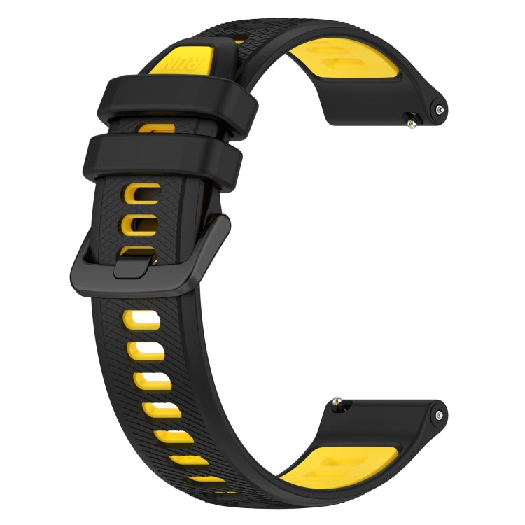 For SUUNTO 5 Peak 22mm Sports Two-Color Silicone Watch Band(Black+Yellow) - Smart Wear by PMC TechLife | Online Shopping South Africa | PMC TechLife