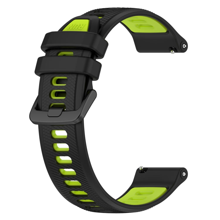 For SUUNTO 5 Peak 22mm Sports Two-Color Silicone Watch Band(Black+Green)