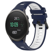For SUUNTO 5 Peak 22mm Sports Two-Color Silicone Watch Band(Midnight Blue+White)