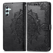 For Samsung Galaxy A34 5G Mandala Flower Embossed Leather Phone Case(Black)