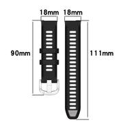 For Garmin Vivoactive 4S 18mm Sports Two-Color Steel Buckle Silicone Watch Band(Pink+White)