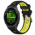For Garmin Forerunner 265S Music 18mm Sports Two-Color Steel Buckle Silicone Watch Band(Black+Lime Green) -  by PMC TechLife | Online Shopping South Africa | PMC TechLife